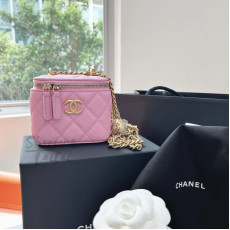 Chanel 連鏡 Small Box Bag 連禮盒 (粉色拼金Logo)