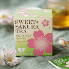 日本直送 甜櫻花茶綠茶 10入 / 綠色