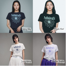 Mardi Mercredi Slim T-shirt Flowermardi [韓國連線W]