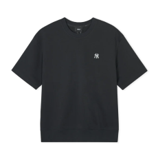 MLB Basic Small Logo Overfit Short Sleeve Sweatshirt New York Yankees Black