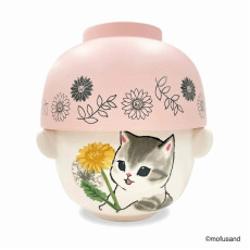日本直送 官方正版 mofusand 碗和茶具 / ohana 粉紅色