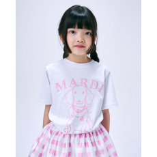 Mardi Mercredi Kids TShirt Pearl Necklace Swing The Tail Ddanji - White Pink [韓國連線W]