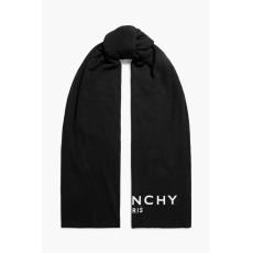 Givenchy 標誌貼花棉羊絨混紡圍巾