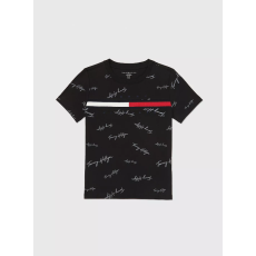 Tommy Hilfiger Kids' Signature Flag Stripe Logo T-Shirt - Black [CA 10527013]