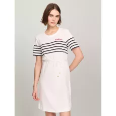 Tommy Hilfiger Hilfiger Stripe Logo T-Shirt Dress - White [CA 10530005]