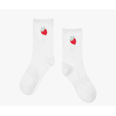 Nerdy Strawberry 2way Socks (White)